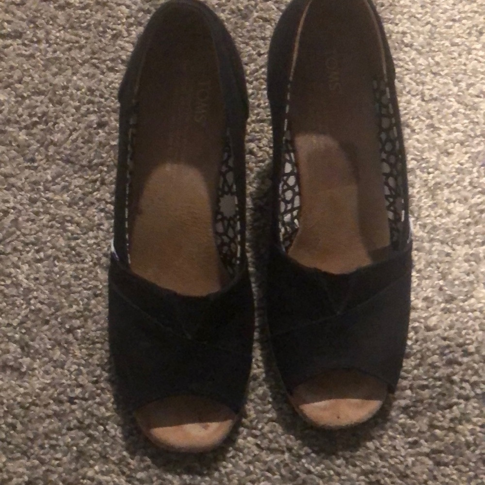 Black Toms Wedges